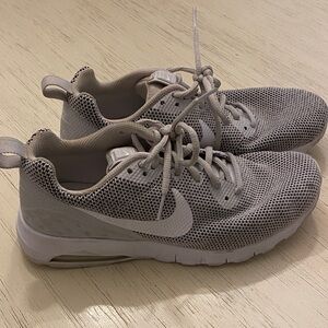 Nike Light Gray and White Knit Athletic Sneakers